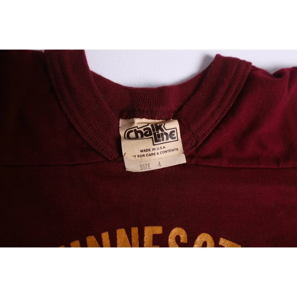 Vintage 80s Minnesota Golden Gophers Kids Jersey Shirt Maroon Size 4 USA